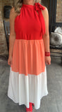 Red Peach Pretty Dress S M