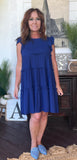 Pretty Ruffles Dress in Light Navy