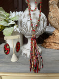 Emma Tassel Necklace in Red Gold