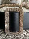 Black Gold/Crystal Elastic Stretch Belt