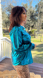 So Glitzy Blouse in Cosmic Blue M