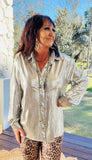So Glitzy Blouse in Silver S M XL