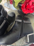 Lily Rhinestone Booties in Black 6-10