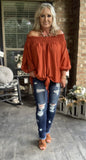 Riviera Ready Blouse in Rust M L