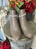 Lily Rhinestone Booties In Taupe Grey 6-10