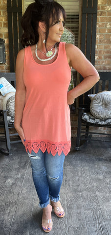 Romancing the Lace Cami in Deep Coral
