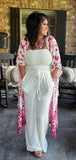 Strapless Smocked Jumpsuit in Ivory S L XL