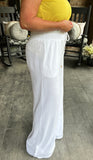 Summer White Wide Leg Pants S-L