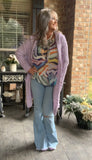Lovely Lavender Mid Length Cardigan S/M M/L 2X/3X