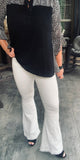 Ivory Fringed Pull On Flares S-1X
