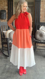 Red Peach Pretty Dress S M