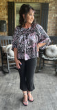Dressy Animal Print Blouse in Plum S-L