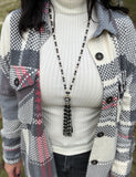 Emma Tassel Necklace in Black