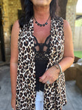 Leopard Obsessed Draped Vest M L 2X