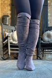 Sassy Suede Boots in Grey 6