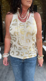 Golden Leopard Sleeveless Top XL/2X 2X/3X