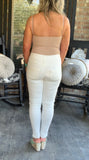 Ivory Pull On Denim Jeans S-2X