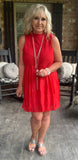 Unwritten Story Dress in Cherry