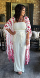 Strapless Smocked Jumpsuit in Ivory S L XL