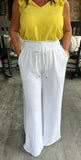 Summer White Wide Leg Pants S-L