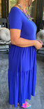Simply Sweet Dress in Bright Blue M-2X