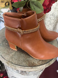 Lily Rhinestone Booties in Rust 6-10