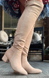 Sassy Suede Boots in Nude 9 & 11