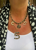 Black Gold Charm Necklace Set
