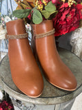 Lily Rhinestone Booties in Rust 6-10