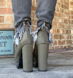Monclair Peep Toe Booties
