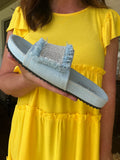 Quincee Slides in Light Denim 6-10