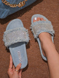 Quincee Slides in Light Denim 6-10