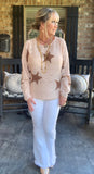 Blush Metallic Star Sweater