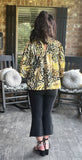 Dressy Animal Print Blouse in Lemon S-L