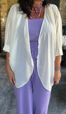 Strapless  Smocked Jumpsuit in Lavender S L