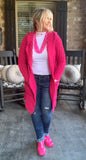 Hot Pink Mid Length Cardigan M/L