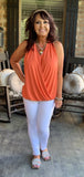 Keep It Simple Top in Butter Orange XL 2X 3X