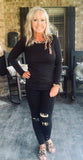 Leopard and Black Denim Jeans 5 7 9