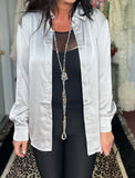 Opal Blouse in Silver S-XL