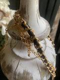 Black Gold Charm Necklace Set