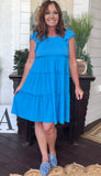 Pretty Ruffles Dress in Ice Blue