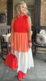 Red Peach Pretty Dress S M