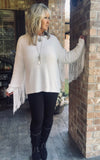 Fabulous Fringe Chenille Sweater in Ivory S L