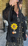 Sweet Sunflower Phone Crossbody in Black