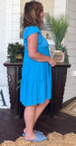 Pretty Ruffles Dress in Ice Blue