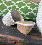 FrilLEE White Woven Mules 5.5. -7.5