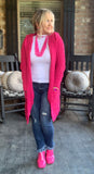 Hot Pink Mid Length Cardigan M/L