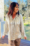So Glitzy Blouse in Silver S M XL