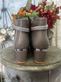 Lily Rhinestone Booties In Taupe Grey 6-10