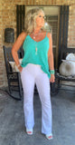 White Denim Pull on Petite Flares S M XL 3X